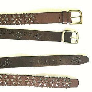 LOT of 2 Women's Vintage Brown Boho Belts 1.5" Wid